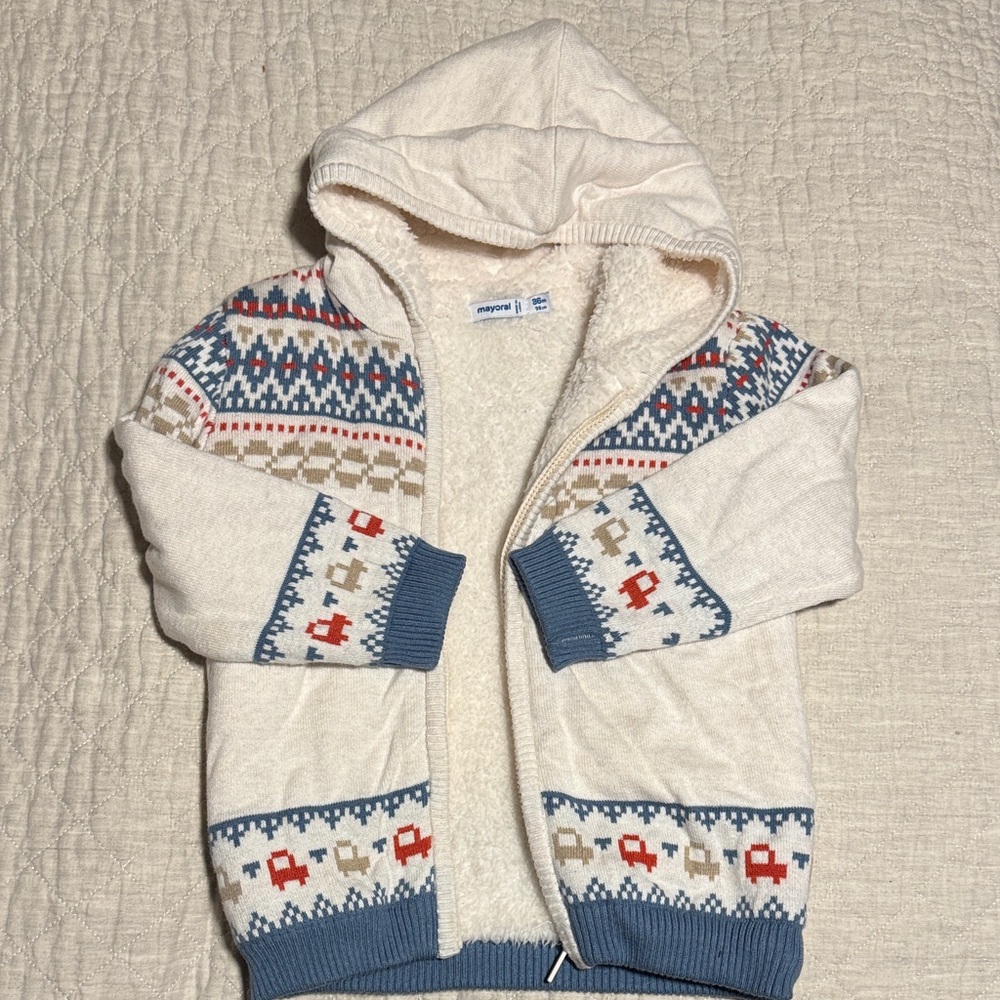 Mayoral Baby Lined Knit Zip Cardigan